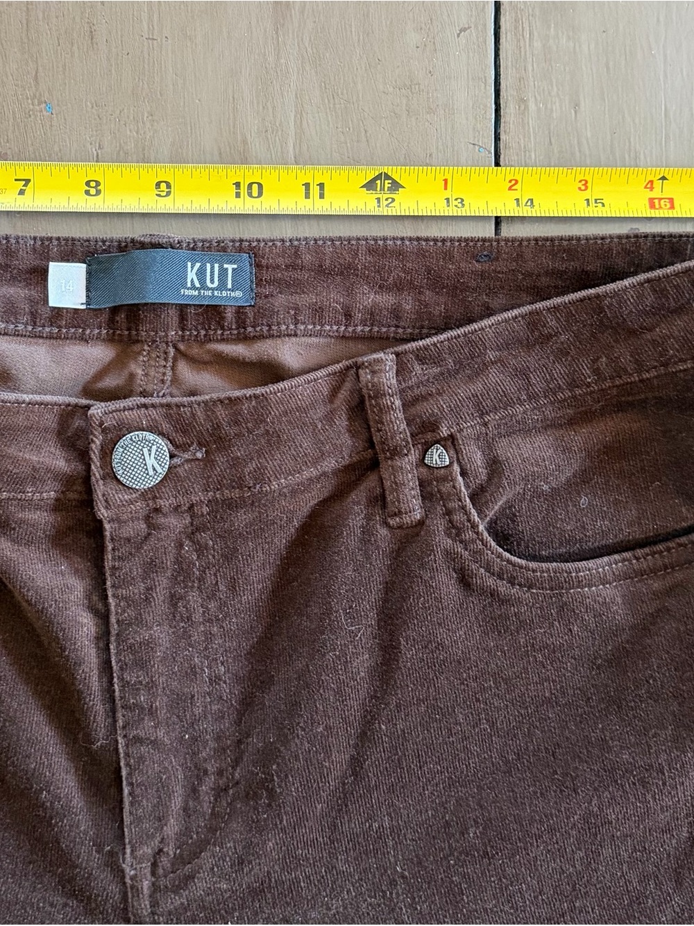 Kut From The Kloth Karen Baby Bootcut Corduroys. Size 14 Tobacco Color - Picture 4 of 12